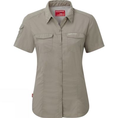 Camisa Craghoppers NosiLife Adventure Manga Corta Mujer Gris - Chile OAP673192